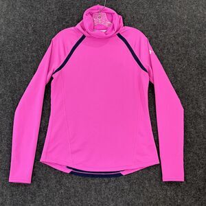 Under Armour Pullover Women's Medium Pink Cowl ColdGear Run Fitted Thumb Holes